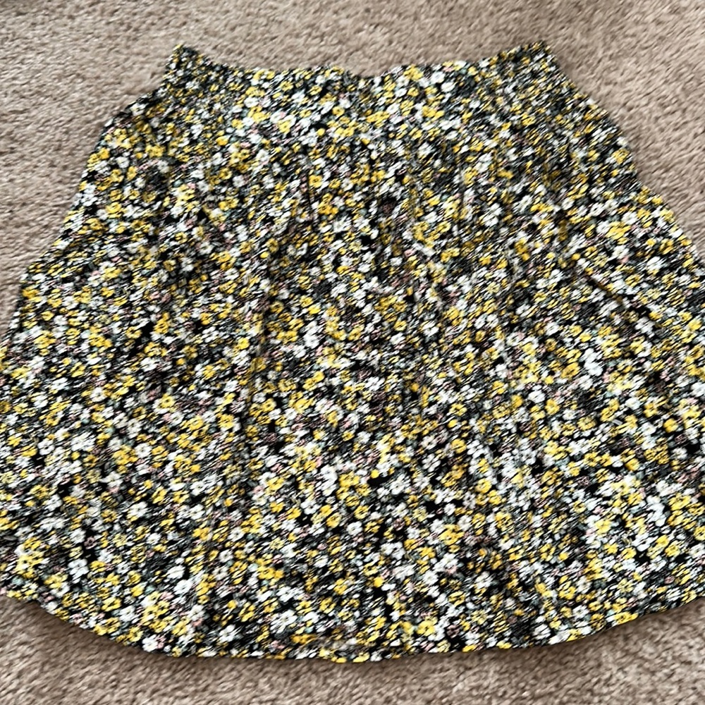 Yellow Floral Mini Skirt